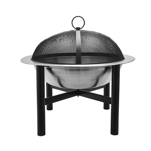 Fabulous Design <b>Solid</b> Iron Fire Pit Prime Quality Black Color <b>Fireplace</b> Fire Pit With <b>Cover</b> and Poker for Garden Usage - Product Image 5