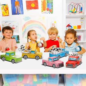 Plateau de boîte à nourriture pour enfants camions avec collation et papier ciré garnitures de <span class=keywords><strong>table</strong></span> centre de <span class=keywords><strong>table</strong></span> pour garçons filles voiture fête faveurs décorations - Product Image 5