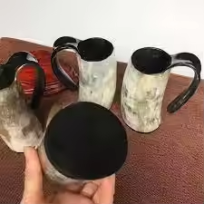 Suministro a granel de excelente calidad, taza de cuerno para beber de Búfalo, tazas de cerveza de ágata para bebidas de café, cócteles, artesanías de media luna - Product Image 3