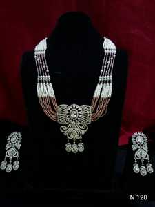 AMERICAN DIAMOND BRIDALCLASSIC STYLE NECKLACE SET & HIGH QUALITY <b>EARRINGS</b> JEWELLERY SET <b>SILVER</b> PLATED JEWELLERYFOR WOMEN &GIRLS - Product Image 6