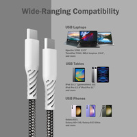 Câble de charge rapide 60W certifié MFi avec boîtier en PVC, tressé pour coque métallique, logo personnalisé, pour ordinateur et téléphone portable, en stock