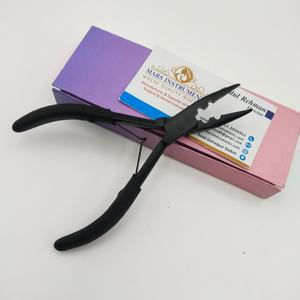 Pinza Profesional para Extensiones de Cabello con Dientes, Acero Inoxidable Sólido Negro Mate, Herramientas para el Cabello - Product Image 3