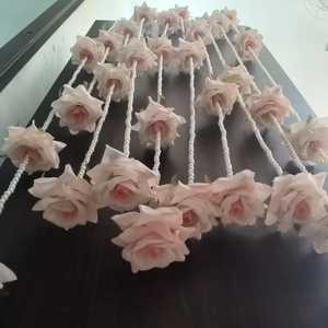 พวงมาลัยดอกไม้กุหลาบมุกสำหรับตกแต่งงานแต่งงานตกแต่งเทศกาลฮาลดีเมเนดี้ฉากหลังสำหรับเวทีงานเฉลิมฉลองแขวนผนังสำหรับอาบน้ำเด็ก - Product Image 2