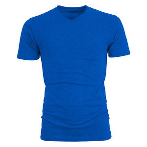 เสื้อยืดคอวีน้ำหนักเบาสำหรับผู้ชายเสื้อผ้าโพลีเอสเตอร์/ คอตตอนใส่สบายทันสมัยไม่มีลาย - Product Image 4