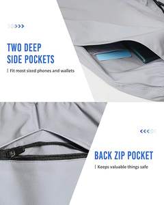 กางเกงกีฬาขาสั้นผู้ชายพิมพ์โลโก้เอง ความยาว 5 นิ้ว ผลิตจากวัสดุยั่งยืน ใส่เล่นกีฬา ออกกำลังกาย สไตล์ลำลอง ขอบเอวยางยืด ชายผ่า - Product Image 3