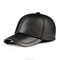 Casquettes de baseball en cuir véritable de luxe noir jais chapeaux de vol réglables en peau de mouton décontractés chapeaux unisexe chapeau