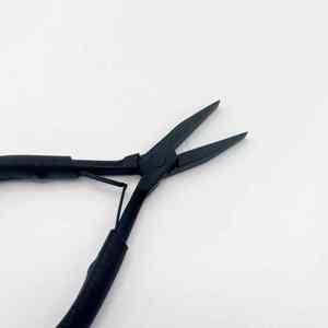 Alicates para extensión de cabello de nariz plana Logotipo personalizado Herramientas de extensión de cabello multifuncionales de acero inoxidable negro mate - Product Image 6