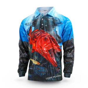 Impression personnalisée Maillot de pêche pour jeunes Polyester à manches longues Vêtements de pêche par sublimation Chemises de pêche pour hommes Protection UV Séchage rapide - Product Image 1