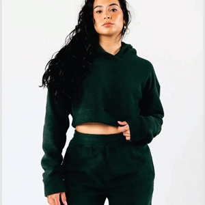 Service ODM sur mesure pour survêtements d'hiver pour femmes, sweat-shirt surdimensionné, pantalon ample, ensemble de survêtement 2 pièces en coton biologique 100% - Product Image 1