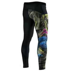 Vente en gros de collants Bjj de haute qualité multicolore sublimation Leggings extensibles dans 4 sens Leggings de gymnastique Bjj Spats pour hommes - Product Image 2
