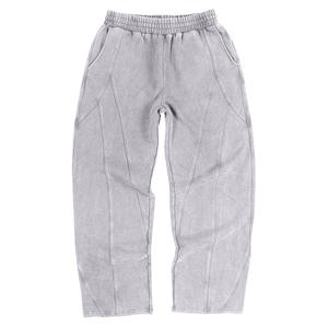 2025 unisexe pantalons de course en gros 100% coton survêtement pantalon de survêtement avec taille élastique décontracté taille moyenne jambe large pour hommes - Product Image 5