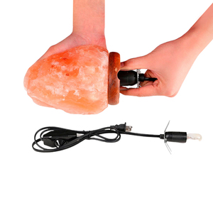 Promotional Pink Salt Rock Lamp Himalayan Natural Crystal Home Bedroom Salt <b>Night</b> <b>Light</b> with Wooden Base - Product Image 1