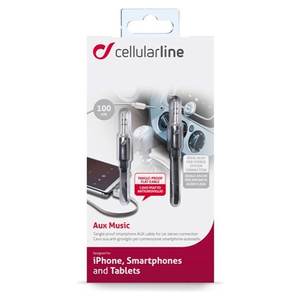 Cable de Audio y Video AUXMUSICK de 1m, Conector Jack 3.5mm, Color Negro - Product Image 2