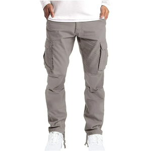 Pantalon cargo décontracté unisexe respirant et élégant en coton, coupe confortable pour une utilisation quotidienne, anti-froissement - Product Image 2