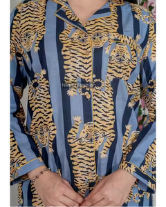 Conjunto de ropa de dormir de rayón de verano para mujer con camisa de manga larga con estampado personalizado y pantalones de pijama perfectos para suministro al por mayor - Product Image 3