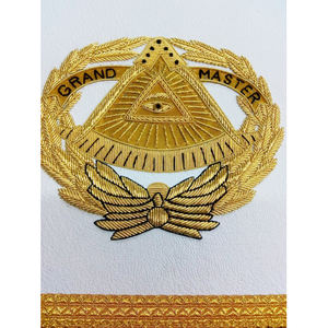 Past Master Mason Masonic <b>Apron</b> With Gold Embroidery Custom Own Design Master Masonic <b>Apron</b> - Product Image 4