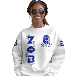 Zeta Phi Beta Sorority Women Embroidered Crewneck Sweatshirt <b>Blue</b> 1920 Greek Letter - Product Image 4