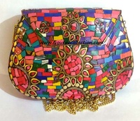 Tas Logam Mosaik Bohemian Bergaya GC-BG-558 dari Eksportir India dengan Harga Terbaik untuk Pakaian Pesta Wanita, Model Terbaru dan Ukuran Besar