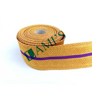 ริบบิ้นถักเปียโลหะลายใบโอ๊กใบขี้เถ้าขอบ - Product Image 1