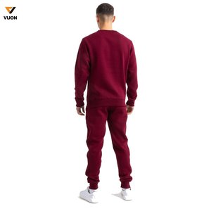 Ensemble de jogging à capuche unisexe 100% coton sweat-shirt en éponge française Logo personnalisé survêtement pour hommes pour le jogging d'hiver sweat à capuche à col rond - Product Image 2