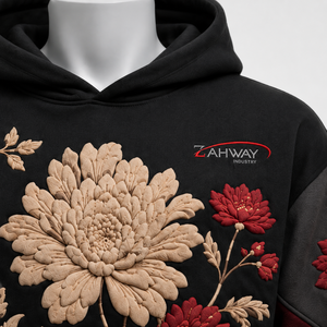 Sudadera con capucha moderna para hombre con estampado en relieve que combina gráficos dimensionales, comodidad y una silueta relajada para un estilo urbano diario. - Product Image 4