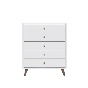 Ensemble de lit moderne en aggloméré blanc pour chambre à coucher et salon, avec 5 tiroirs de rangement, glissières télescopiques à ouverture complète, faciles à utiliser - Product Image 3