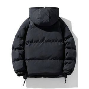 เสื้อแจ็คเก็ตพัฟเฟอร์แบบมีฮู้ดสำหรับผู้ชาย OEM แบบกลับด้านได้ ทรงหลวม น้ำหนักเบา แห้งเร็ว ผ้าขนสัตว์ ผลิตตามสั่ง สไตล์สตรีทแวร์สำหรับฤดูหนาว - Product Image 4