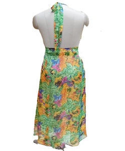 เดรสยาวผู้หญิงเชือกแขวนคอผ้าไหมเปิดหลัง - Product Image 4