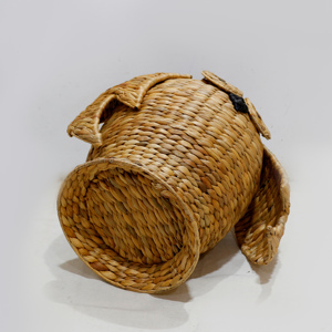 Cesta de Almacenamiento Tejida Ecológica de Jacinto de Agua, Diseño de Búho Adorable para Organización y Decoración Artística - Product Image 6