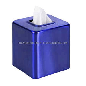 Caja de pañuelos cuadrada para uso doméstico o comercial, cubierta de tejido de Metal con diseño elegante, sirve como complemento de decoración - Product Image 3