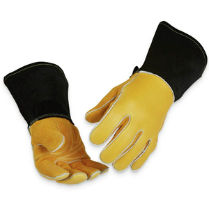 ผลิตภัณฑ์เชื่อมโลหะเพื่อความปลอดภัย ถุงมือป้องกันสัตว์ ถุงมือป้องกันการใช้งาน ถุงมือหนังวัวแท้สำหรับงานเชื่อมโลหะ ผลิตตามแบบ OEM - Product Image 4