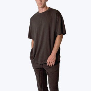 เสื้อยืดผู้ชายโอเวอร์ไซส์ผ้าฝ้าย100% หนา240กรัมผ้ารูปแบบของแข็งใส่สบายปรับแต่งได้ - Product Image 2