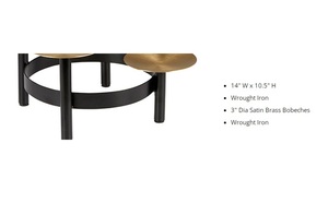 Bougeoir de couleur noire avec dessus doré Bougeoir décoratif de table Bougeoir attrayant de style moderne - Product Image 3