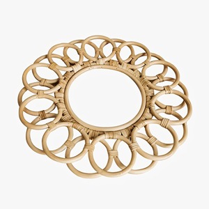Espejo de pared de ratán redondo y arco con estilo moderno para decoración del hogar toque único para cualquier espacio-colección al por mayor - Product Image 4