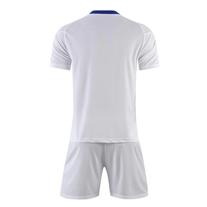 Ensemble de maillots de football personnalisés pour hommes, blanc, rouge, bleu, blocs de couleurs, manches courtes, polyester respirant, uniforme pour adultes, toutes saisons - Product Image 6