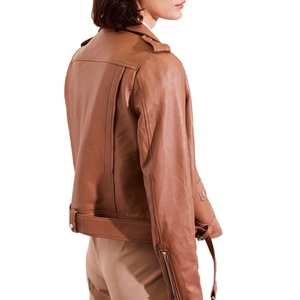 Nouveautés Prix de gros Haute qualité Design Veste en cuir Slim Fitness Confortable Prix avantageux Veste en cuir pour femmes - Product Image 3