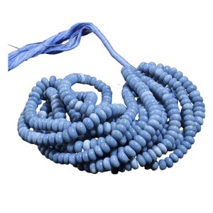Hot Selling <b>October</b> <b>Birthstone</b> <b>Necklace</b> Beads Beautiful Oregan Blue Opal 7mm-9mm Smooth Rondelle Shape AAA Grade Jewelry Making - Product Image 1