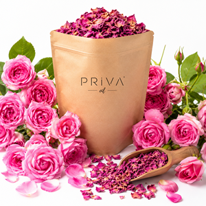 PRIVA Organic Moroccan Damask Rose Herbal Tea <b>Dried</b> Rose <b>Petals</b> High Aroma Detox Antioxidant All Skin Types - Product Image 1