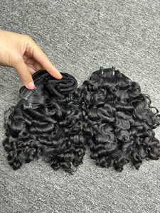 Clip en extensions de cheveux humains bouclés birmans bruts soyeux et lisses à double tirage de bonne qualité - Product Image 4