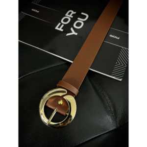 Ceinture décontractée pour femme avec boucle ronde en alliage doré - Product Image 2