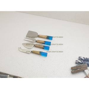 Juego de cubiertos de metal con mango de resina de estilo único con acabado brillante Fabricación y proveedor de tamaño personalizado por India - Product Image 6