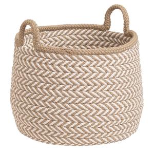 Casa-Decor Eco-Friendly <b>Woven</b> Jute Seagrass Cotton Rope Storage <b>Basket</b> for Dirty Clothes and Planters Living Room Use - Product Image 3