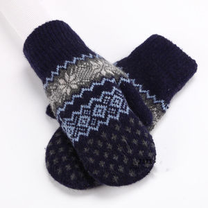 Venta al por mayor de hombres unisex de acrílico guantes de moda de color personalizado cálido suave pantalla táctil guantes de invierno de punto grueso - Product Image 3