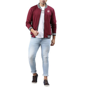 Direct Factory Supply Men's High Street Varsity Jacket <b>Canvas</b> Fabric Stand Collar Windproof Quick Dry Breathable Customized - Product Image 4