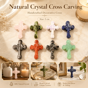 Cruz Tallada en Piedra Preciosa, Figura Religiosa de Cristal Natural para Decoración del Hogar Cristiano, Espacio de Meditación <span class=keywords><strong>y</strong></span> Regalo Significativo - Product Image 1