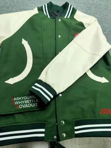 Venta al por mayor colorido de gran tamaño de alta calidad Chenille parches Universidad al aire libre Letterman personalizado béisbol Varsity chaquetas - Product Image 4