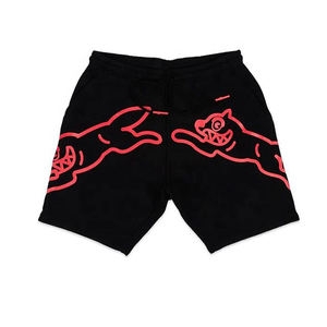 Short en éponge 100% coton personnalisé de haute qualité impression bouffante à ourlet brut de style urbain pour hommes - Product Image 4