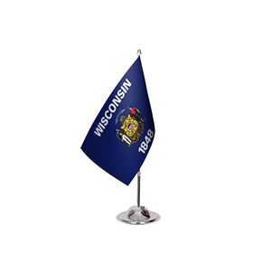 Drapeau personnalisé du Wisconsin avec impression numérique, mât en aluminium et matériau en polyester - Product Image 3