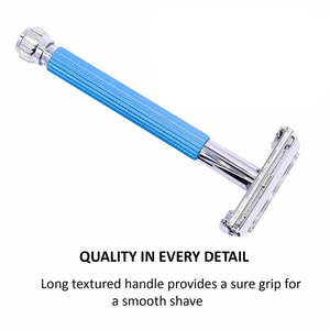 Maquinilla de afeitar de seguridad ecológica a precio de fábrica, afeitadora de Metal de doble filo con mango rosa reutilizable, maquinilla de afeitar desechable, diseño clásico - Product Image 3