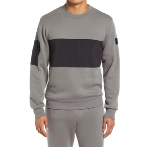Men Fashionable Gray <b>Sweatshirt</b> with <b>Black</b> Stripes Soft Fleece Pullover for Winter Comfortable Stylish Trendy Streetwear - Product Image 1